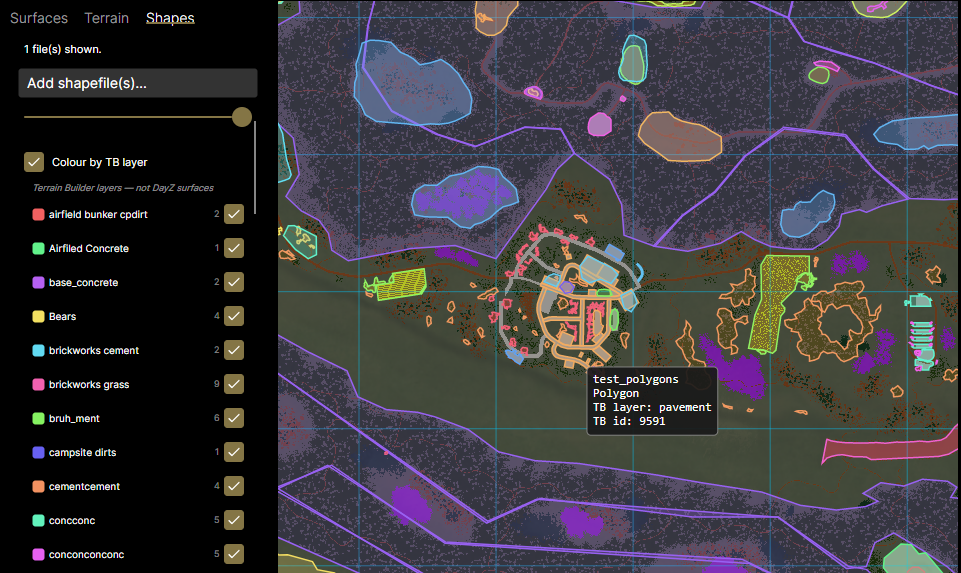 Terrain Builder shapefile overlays